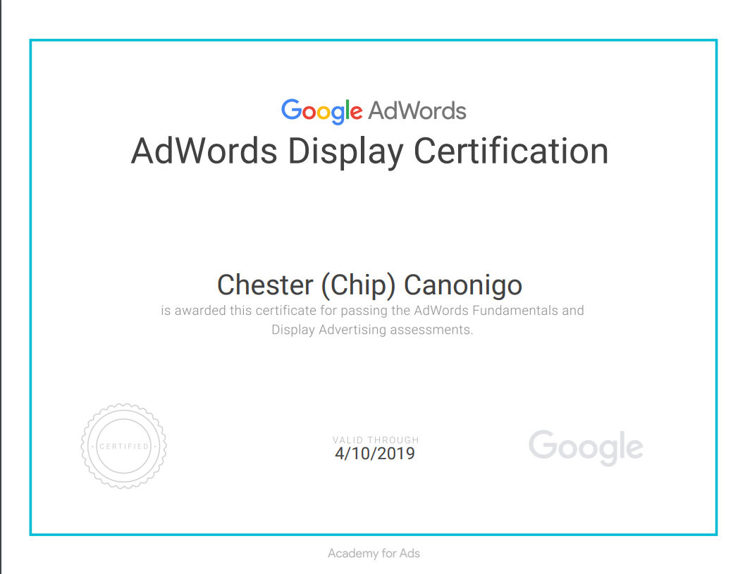 Adwords Display Certification